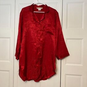 Vintage lingerie night dress button up nightie paisley